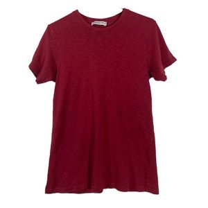 American Giant Maroon Casual T Shirt